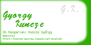gyorgy kuncze business card